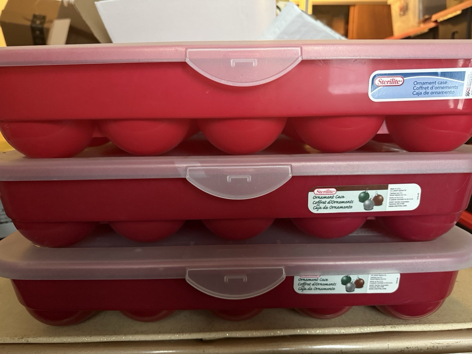 (3) Sterilite 20 Holiday Ornament Storage Case Christmas 3.5&Prime; **No Ornaments