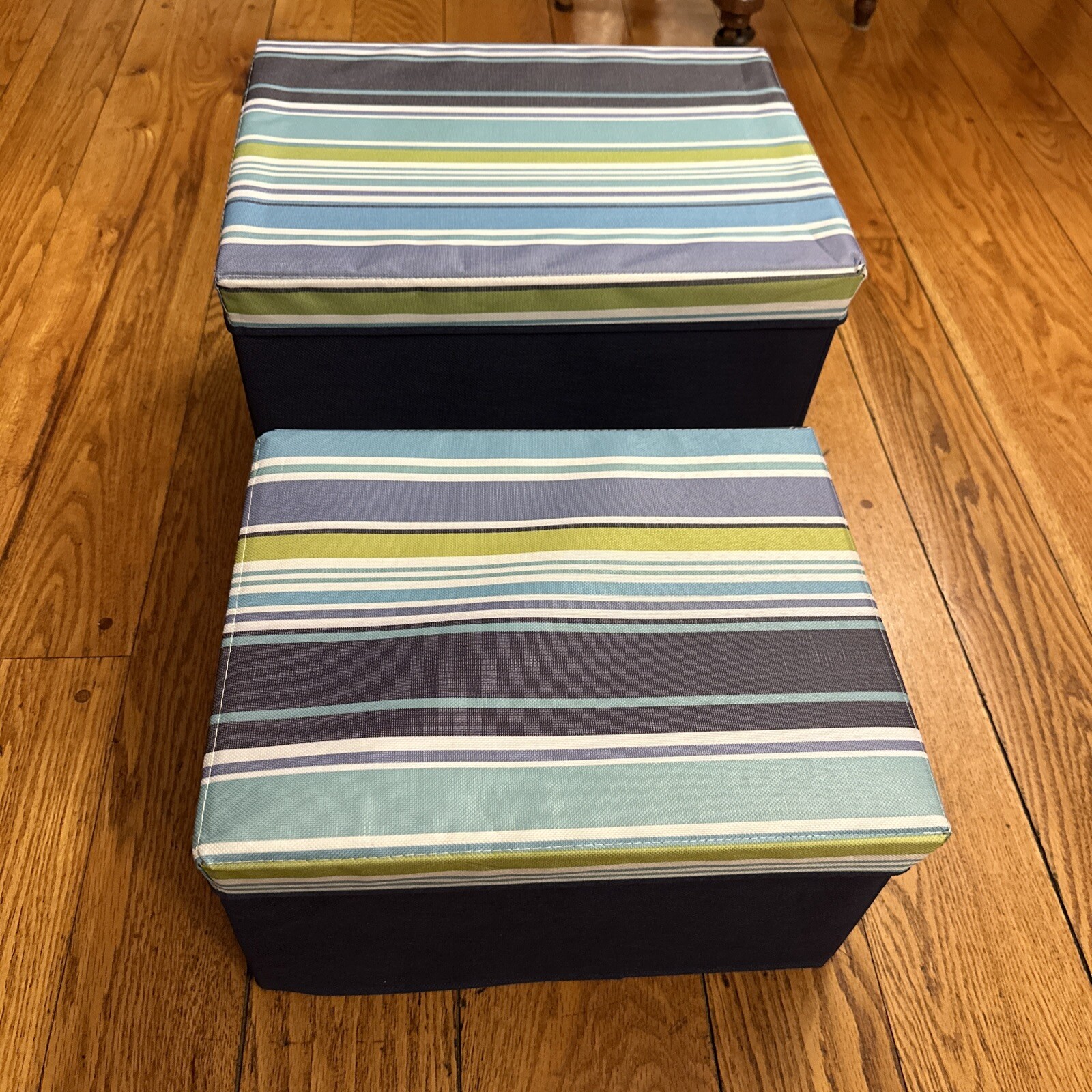 2 Collapsible Fabric Storage Bins Large/Medium Car Home Organizer Boxes Baskets