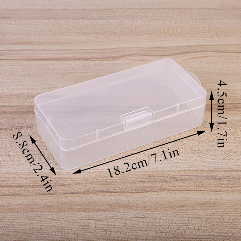 Transparent Rectangular Plastic Storage Box Organizer Stickers Box Desktop Conta