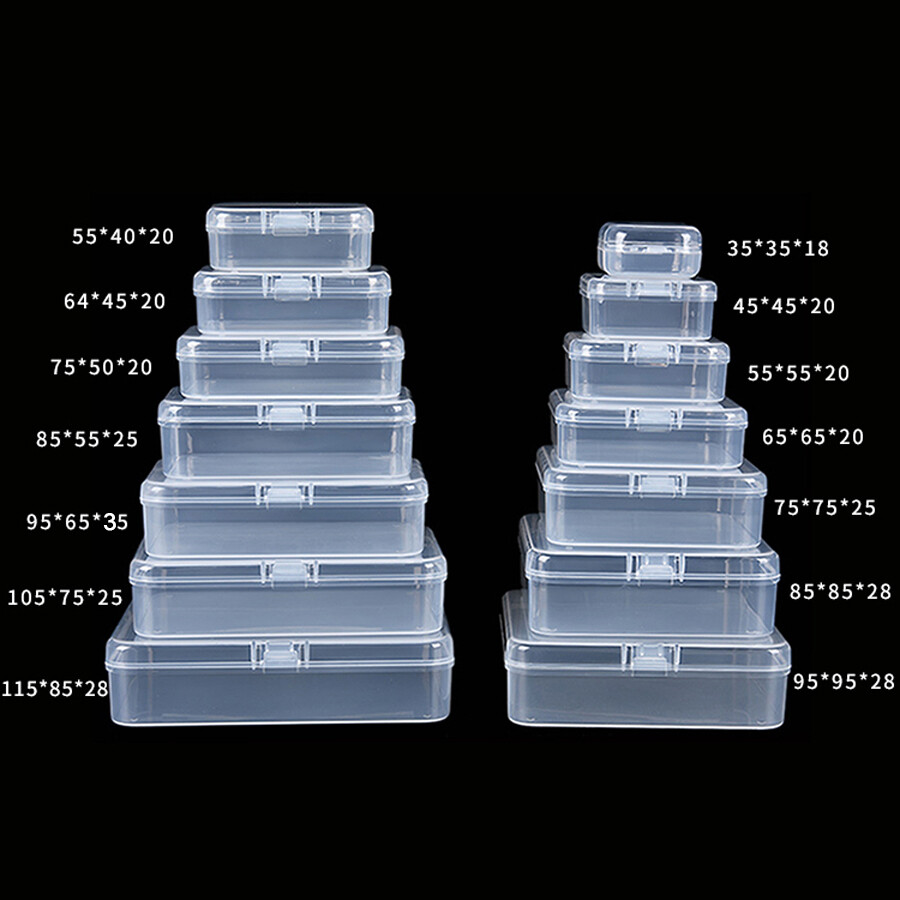 Rectangle Clear Plastic Storage Boxes Case For Jewelry Beads Craft Tools Parts