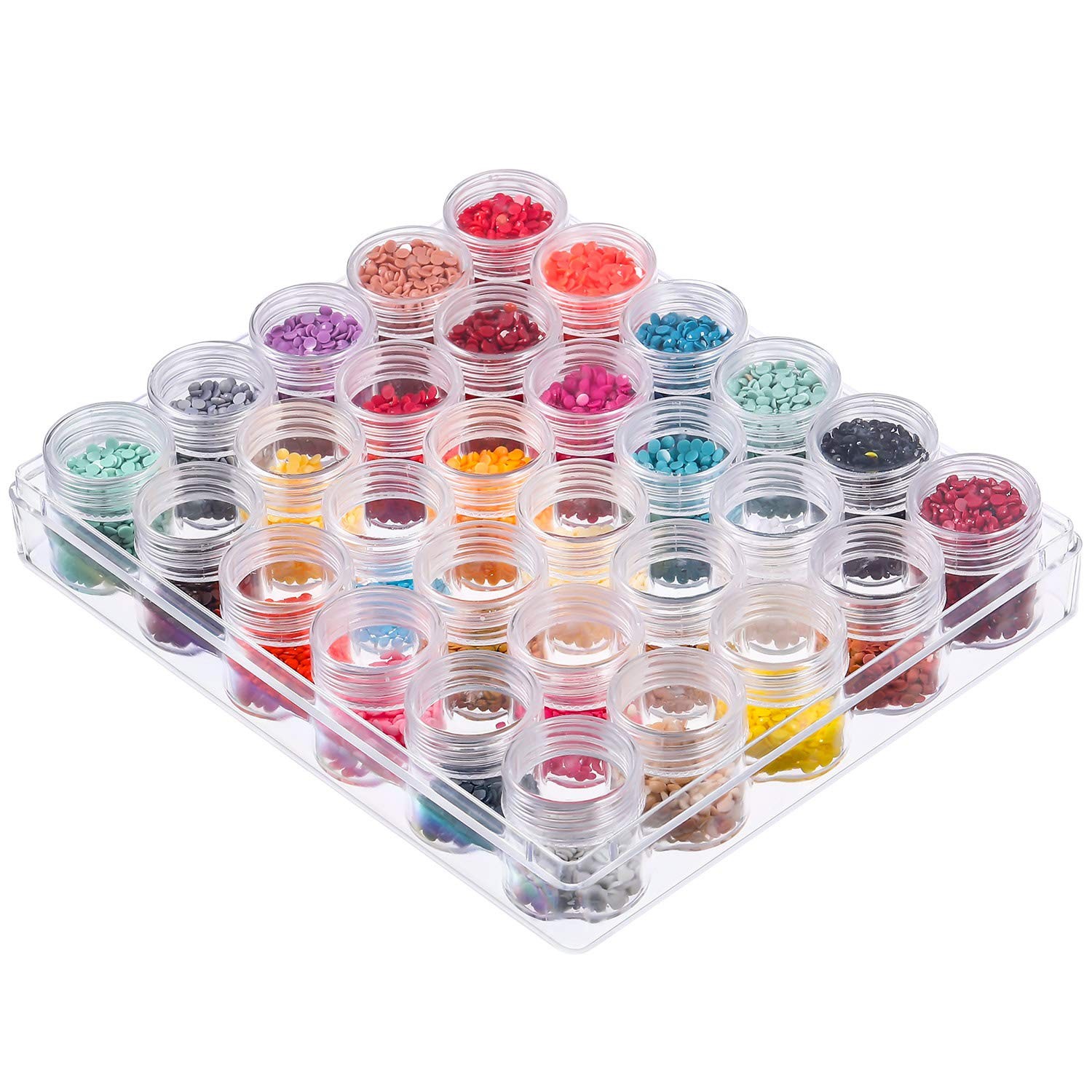 30 Grids Bead Organizer Bead Containers Diamond Art Painting Storage with Lid…
