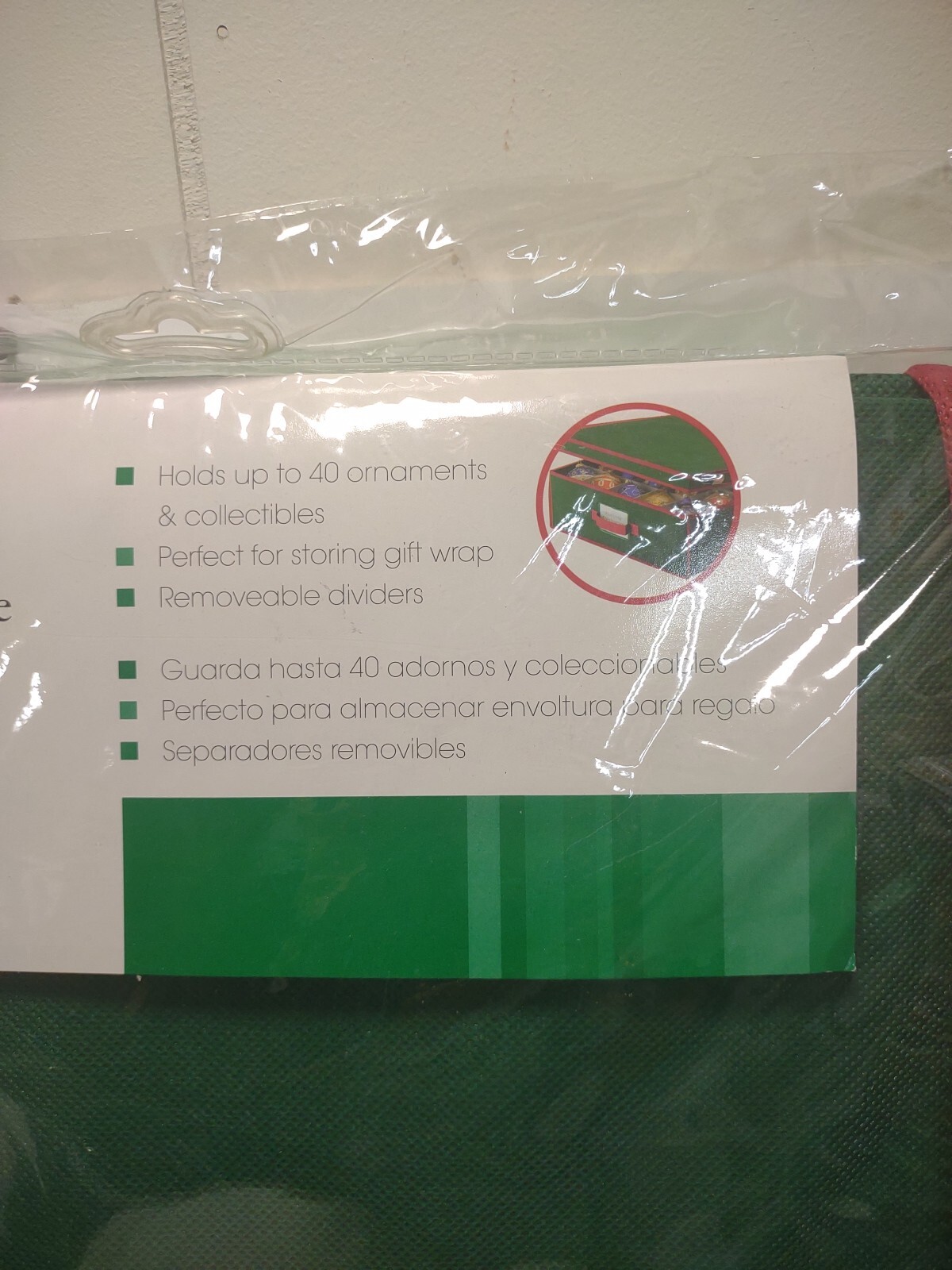 Rubbermaid Low-Profile Holiday Storage Box Ornament Organizer Holds 40 New