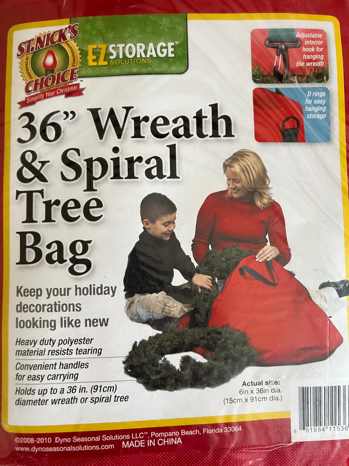 EZ Storage 36&Prime; Christmas Wreath & Spiral Tree Bag New