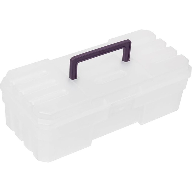 Durable Clear Plastic Toolbox W/ Secure Latch Easy Use Water Resistant Storage