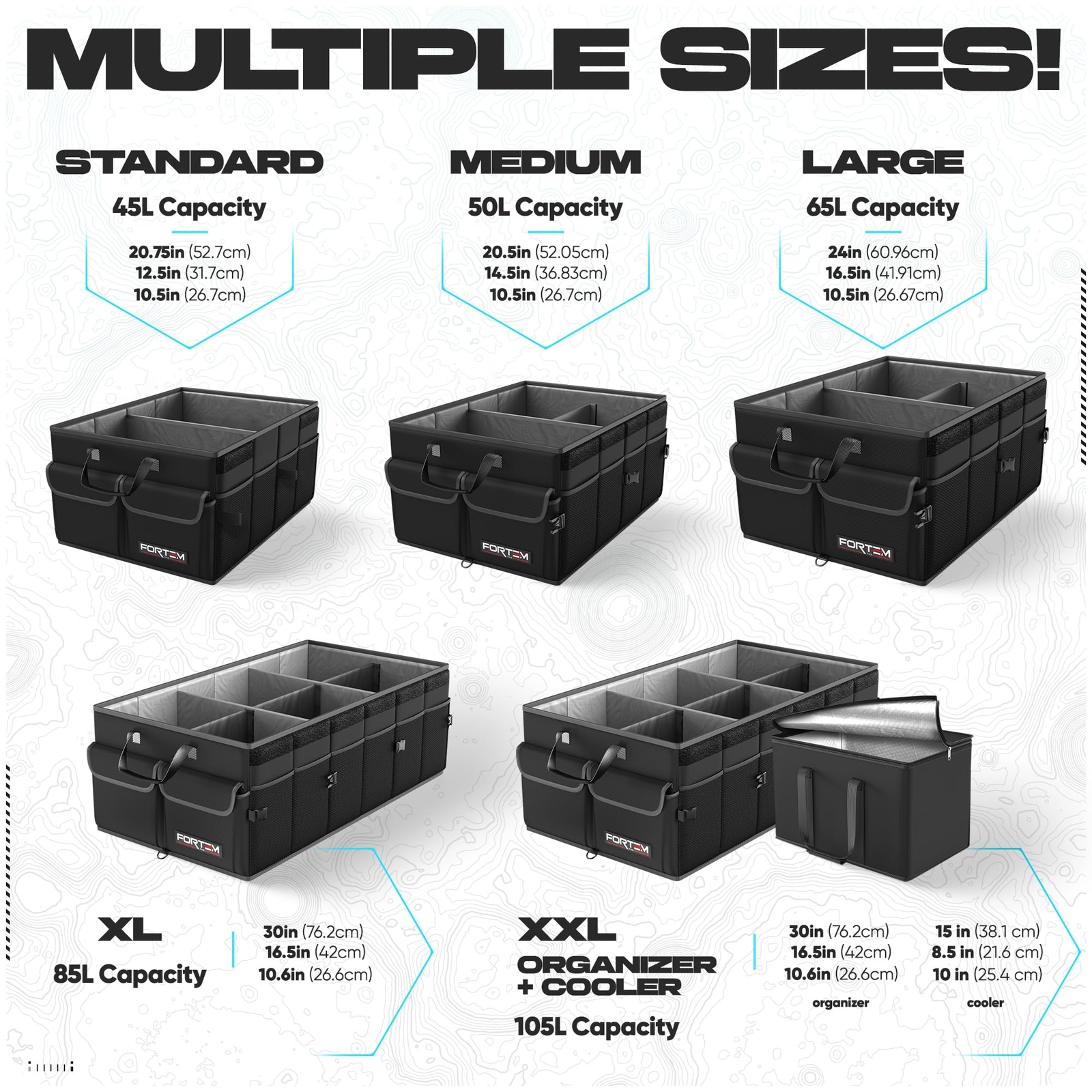Car Trunk Organizer Collapsible Multi Compartment Suv Organizer Foldable Storage