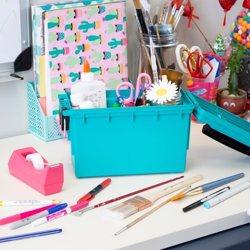 Stackable Craft Storage Box Water Resistant Dust Proof W/ Secure Locking System