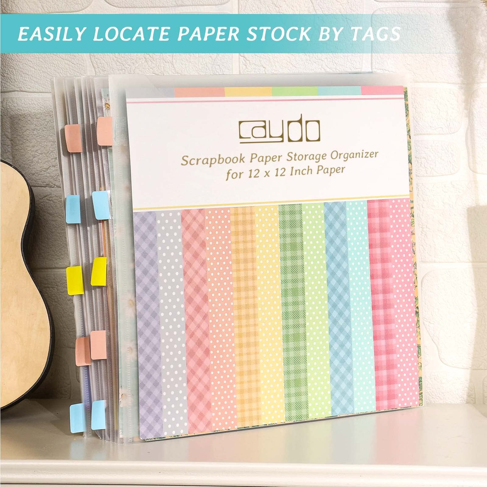 Scrapbook Paper Storage Organizer with 60 Sticky Index Tabs, 10 Pack Plastic …