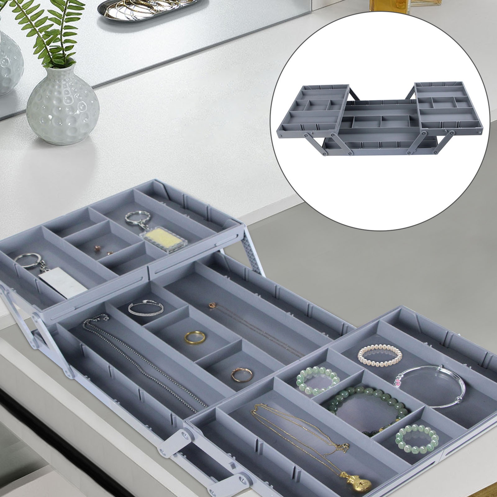ABS Plastic Adjustable Dividers Drawer Organizer Large Capacity Foldable