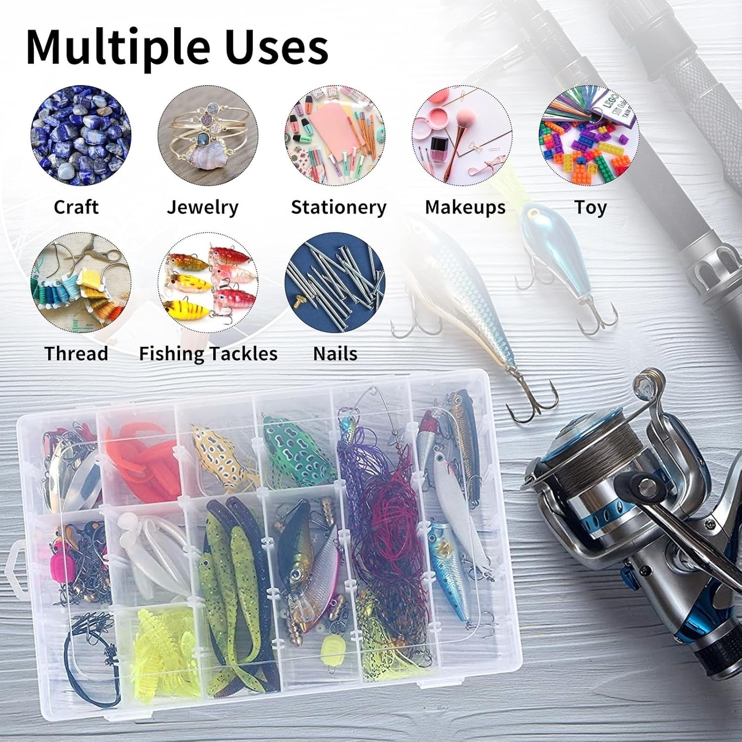 Transparent 36-Grid Craft Organizer Box – Perfect for Jewelry & DIY Supplies