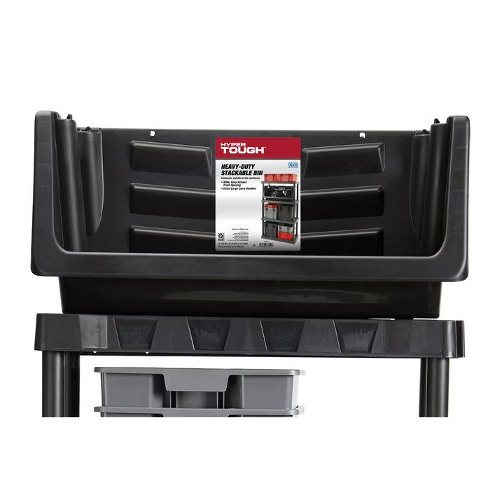 Heavy Duty Nesting Plastic Stack Bin, Black！