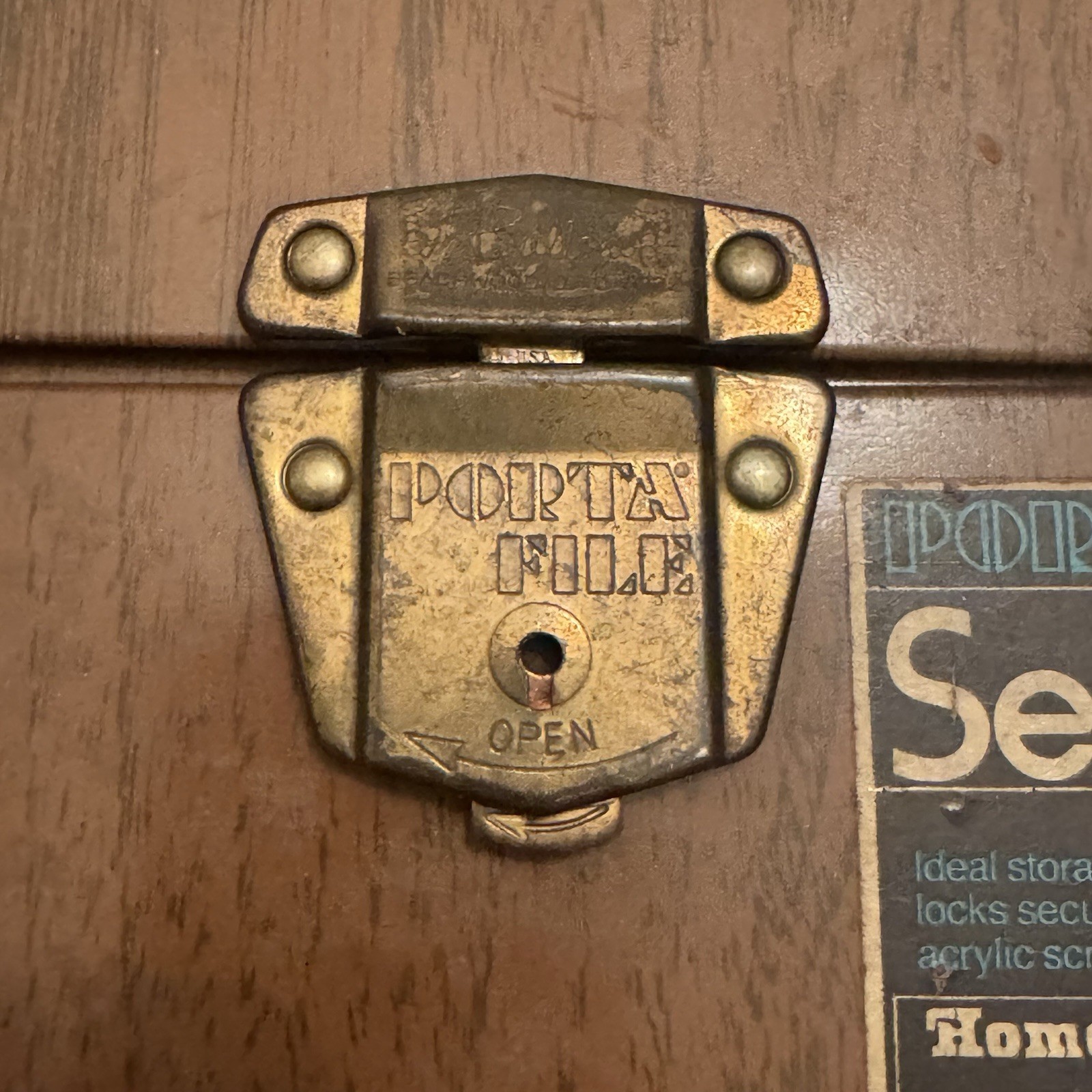 Porta File Security Box Homespra Locking Metal File Box w/ Key Vintage 1970s