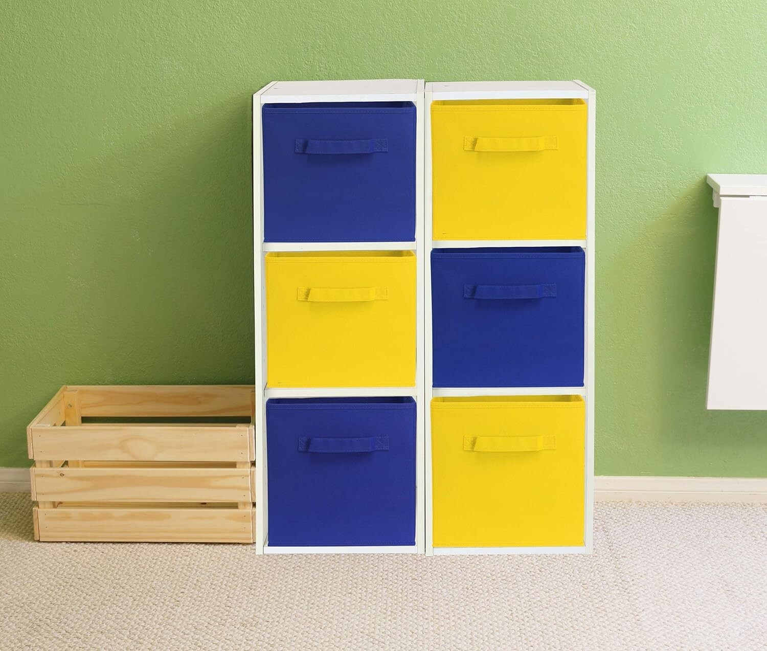 6 Glossy Yellow Foldable Storage Bins – Perfect for Organized Living Spaces