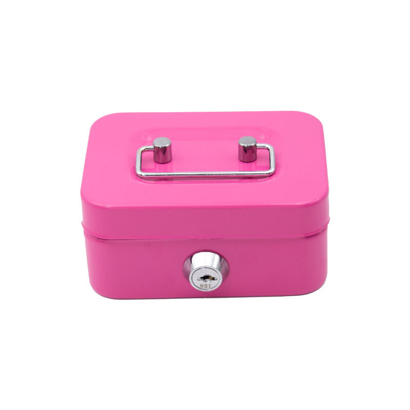 Key Lock Home Money Box Money Saving Box Portable Durable Small Storage Box.