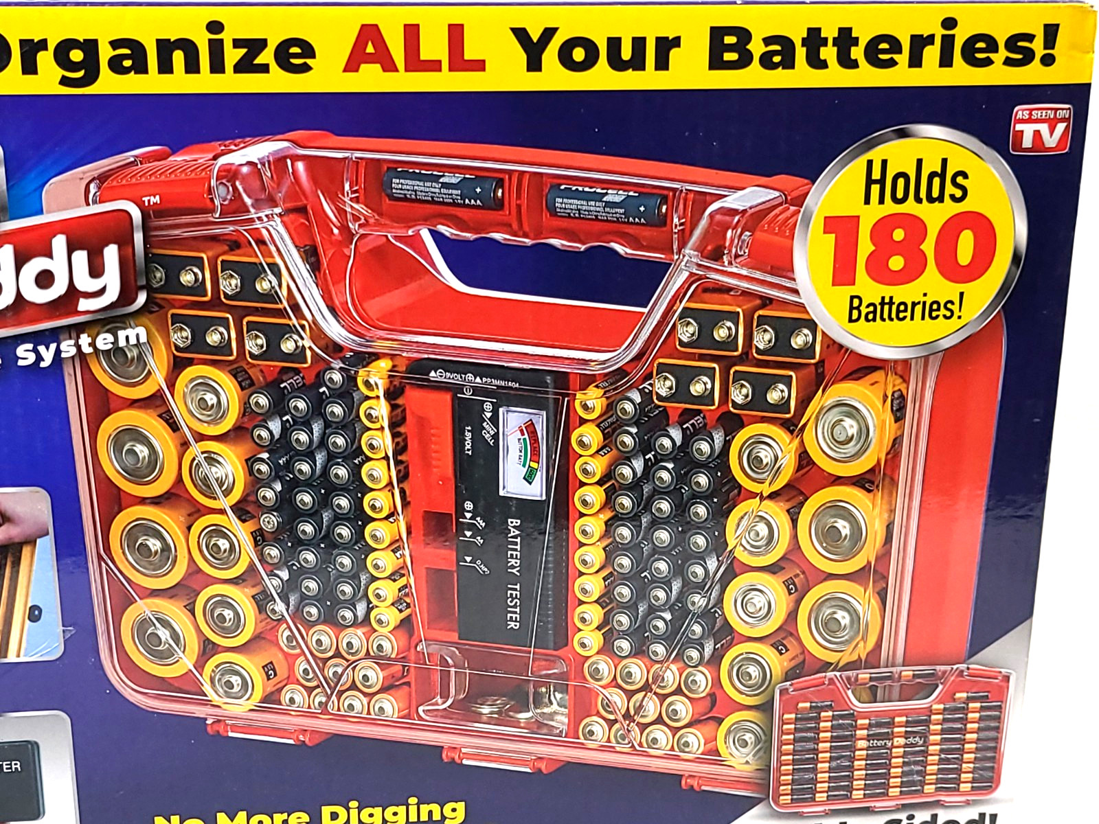 180 Battery Daddy Storage System Caddy Organizer with Case and Tester