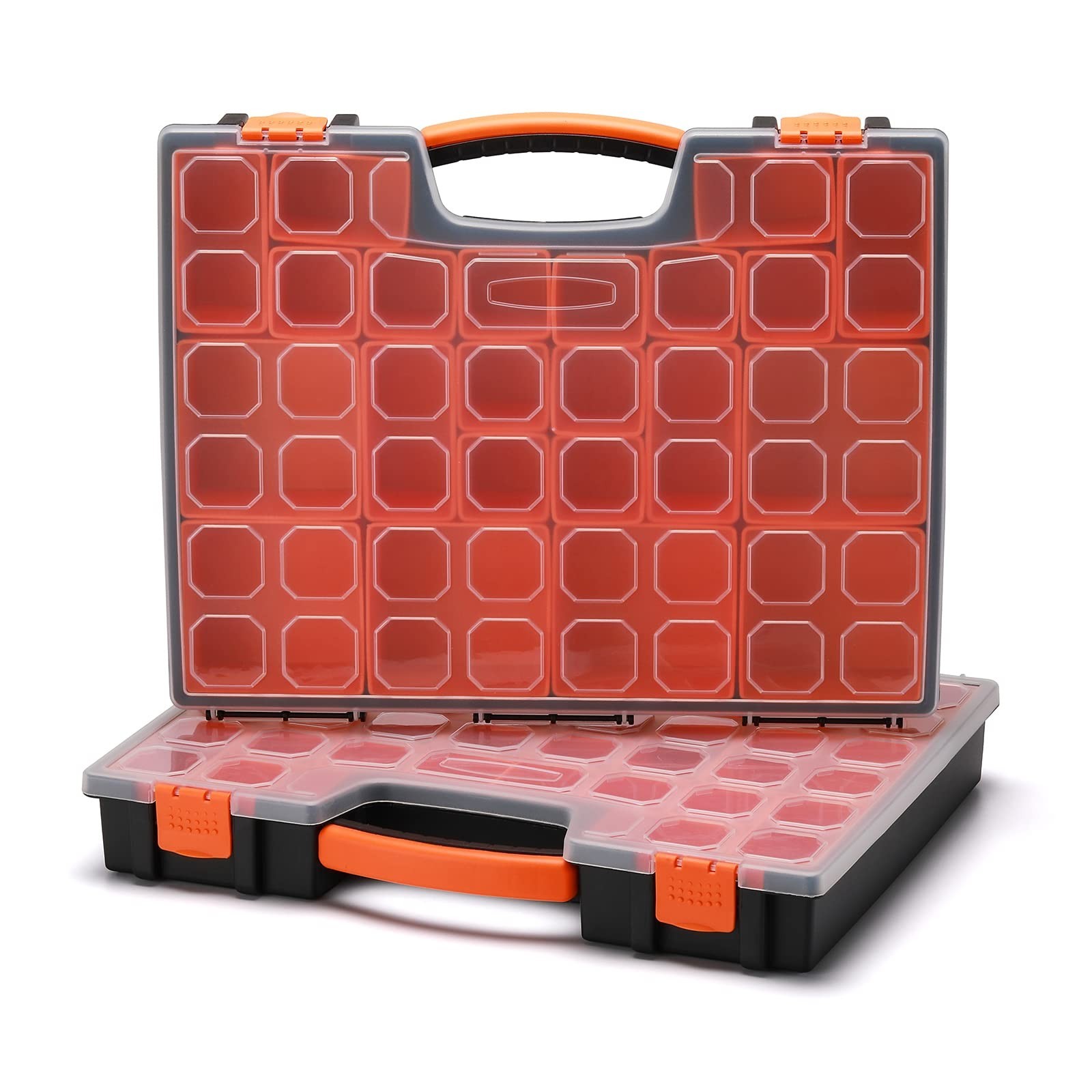 Multi-Purpose Portable Organizer Box Set – 2PCS with 44 Removable Compartments,
