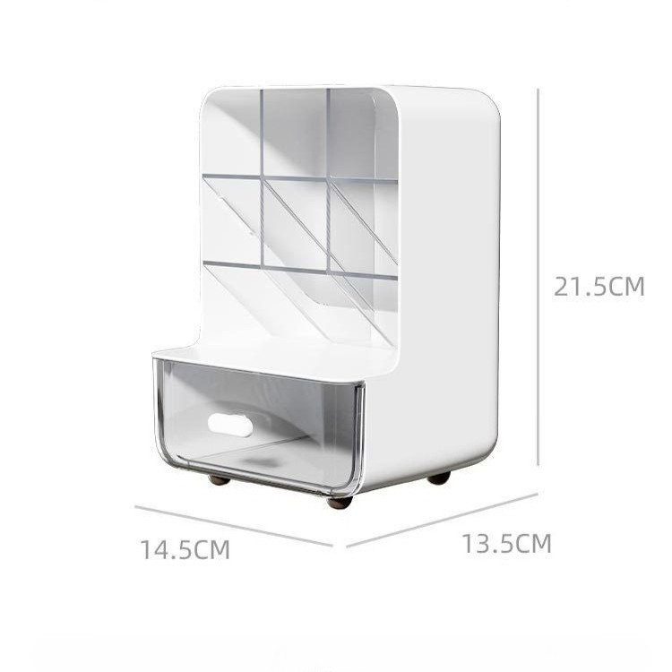 Multi-Compartment Desktop Organizer ABS Plastic for Cosmetics & Office Supplies