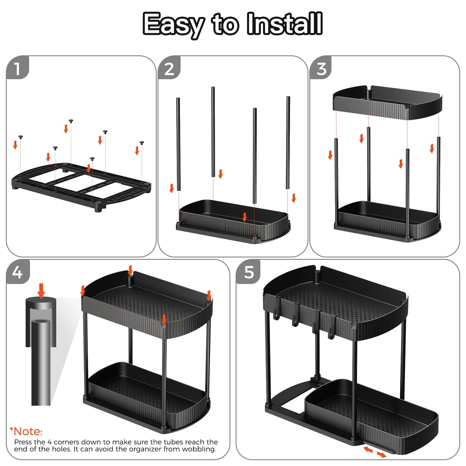 Ukeetap Multi Purpose Pull Out Storage Organizers Under Sink/Cabinet Organizers