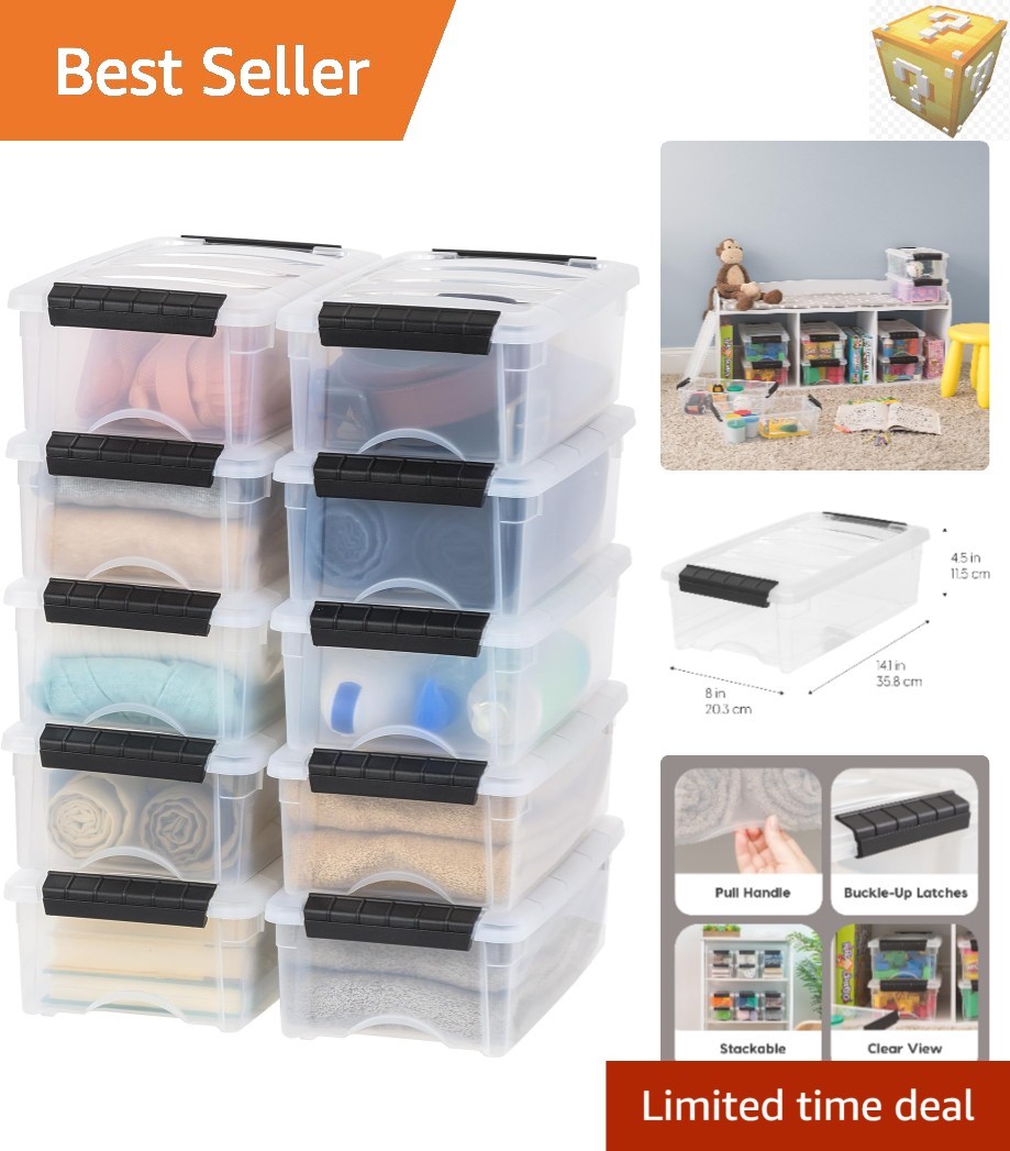 10 Pack 6 Qt Clear Plastic Storage Bins with Lids – Ideal for Clutter Management