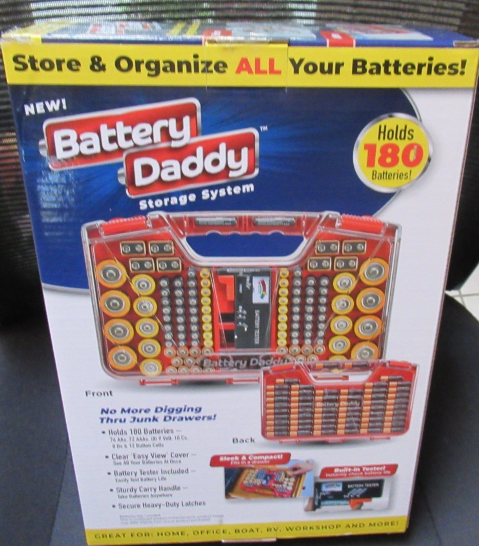 BATTERY DADDY 180 STORAGE SYSTEM CADDY ORGANIZER WITH CASE & TESTER NEW IN BOX