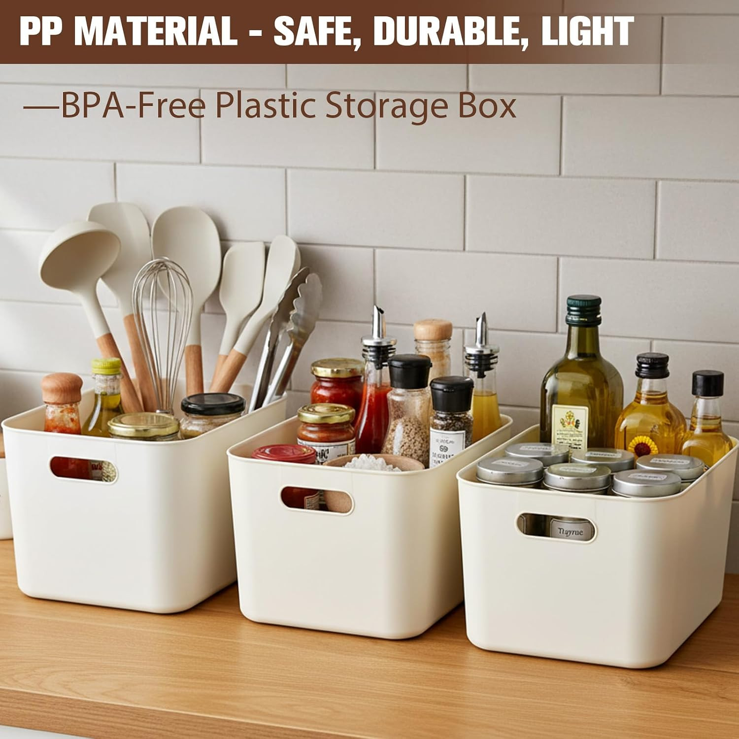 Large Plastic Storage Bins with Lids – 5PCS Organizer Baskets for Home & Office
