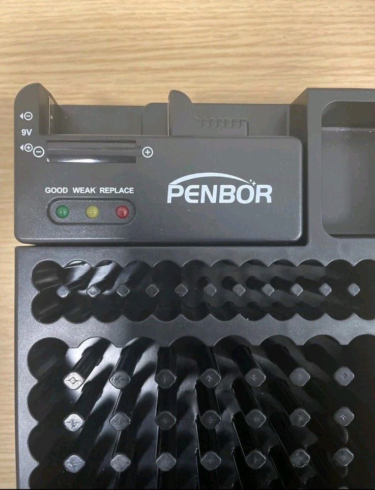PENBOR Plastic Battery Storage Case, Tray Organizer & Tester
