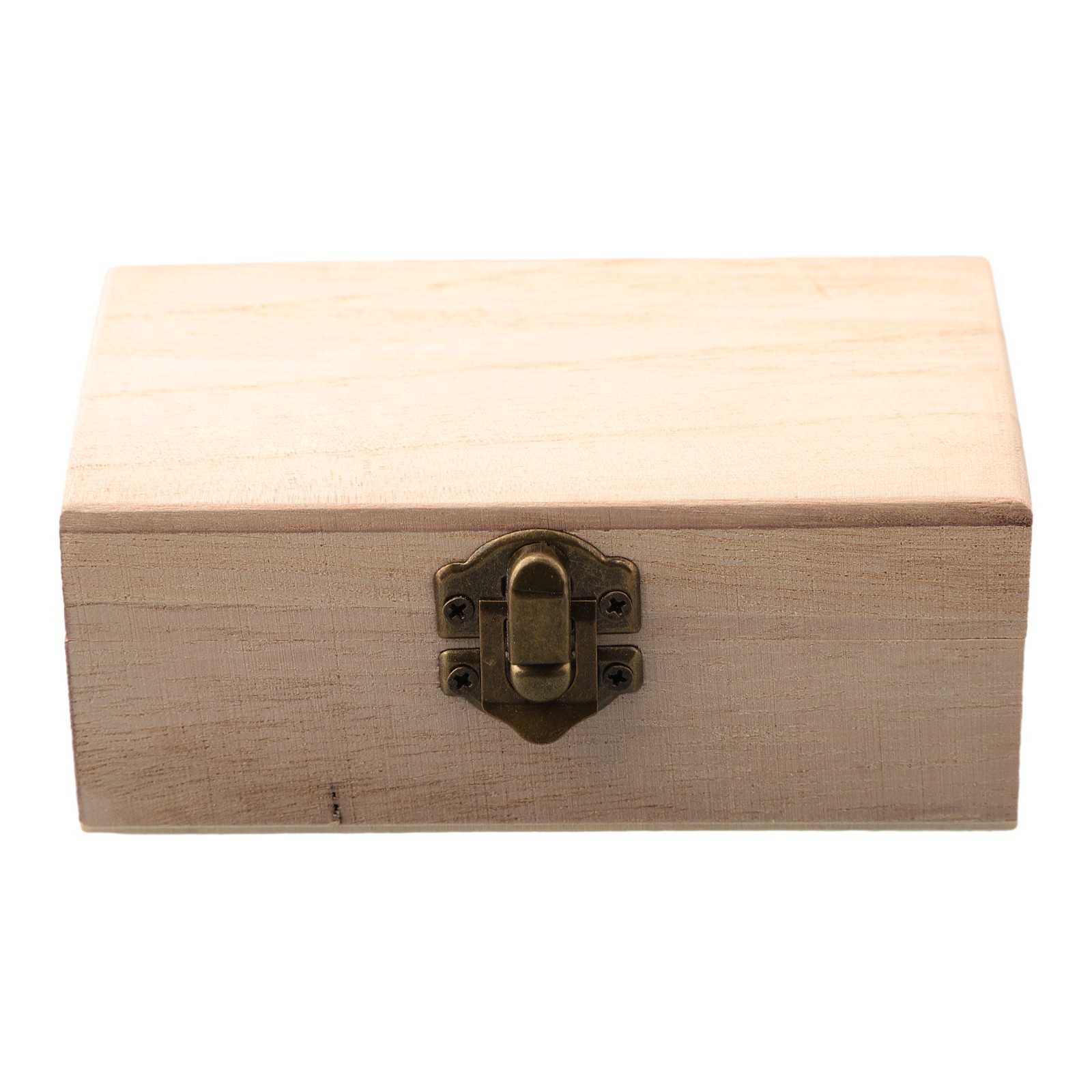 Plain Wood Wooden Square Hinged Storage Boxes Craft Box
