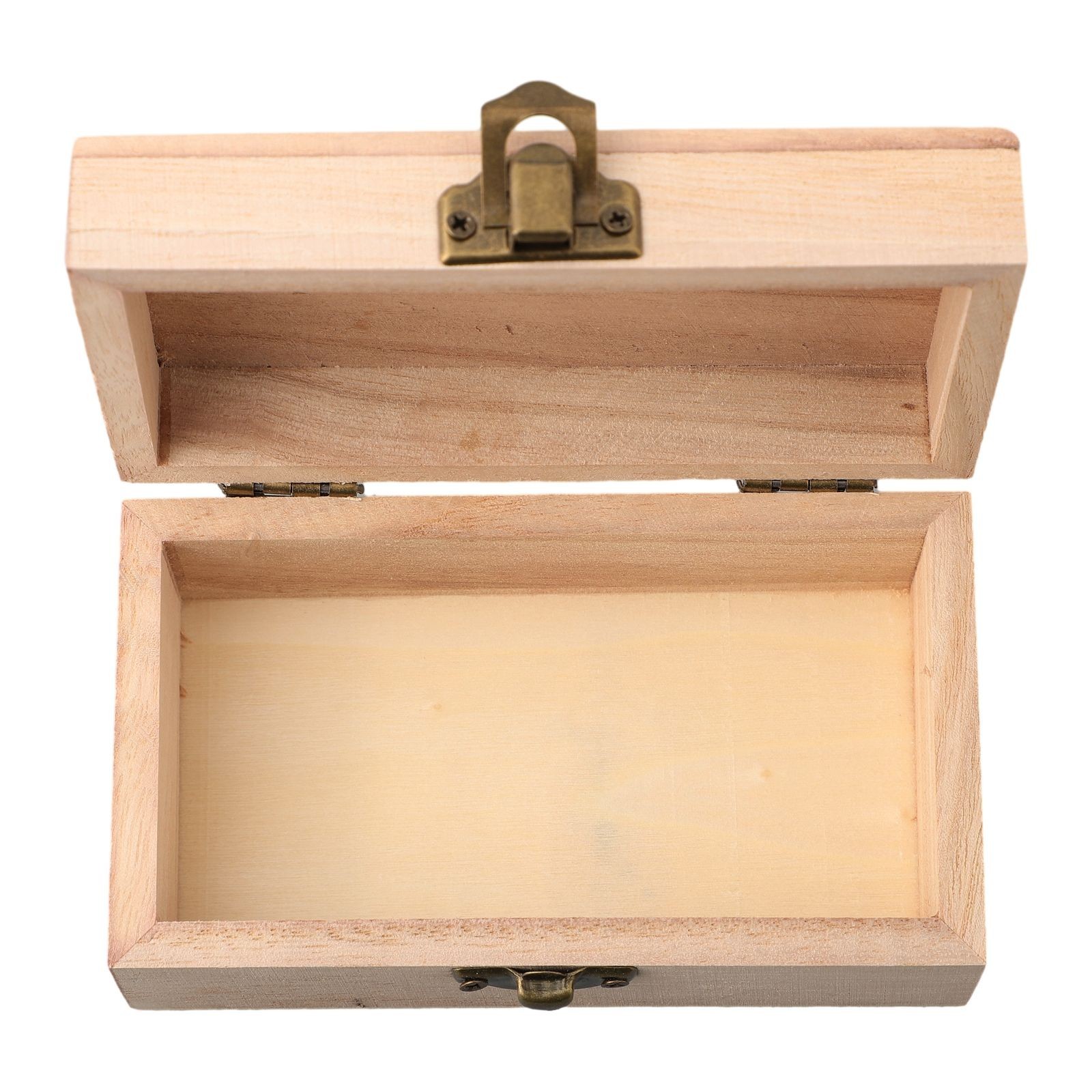 Plain Wood Wooden Square Hinged Storage Boxes Craft Box