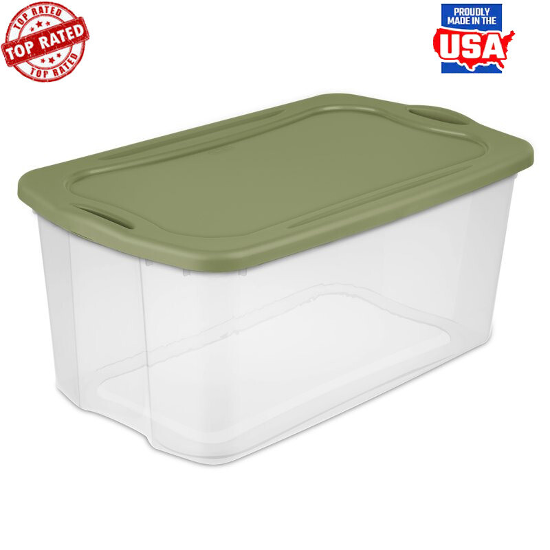 Clear Storage Box 120 Qt EZ Carry with Handles Stackable Plastic Household
