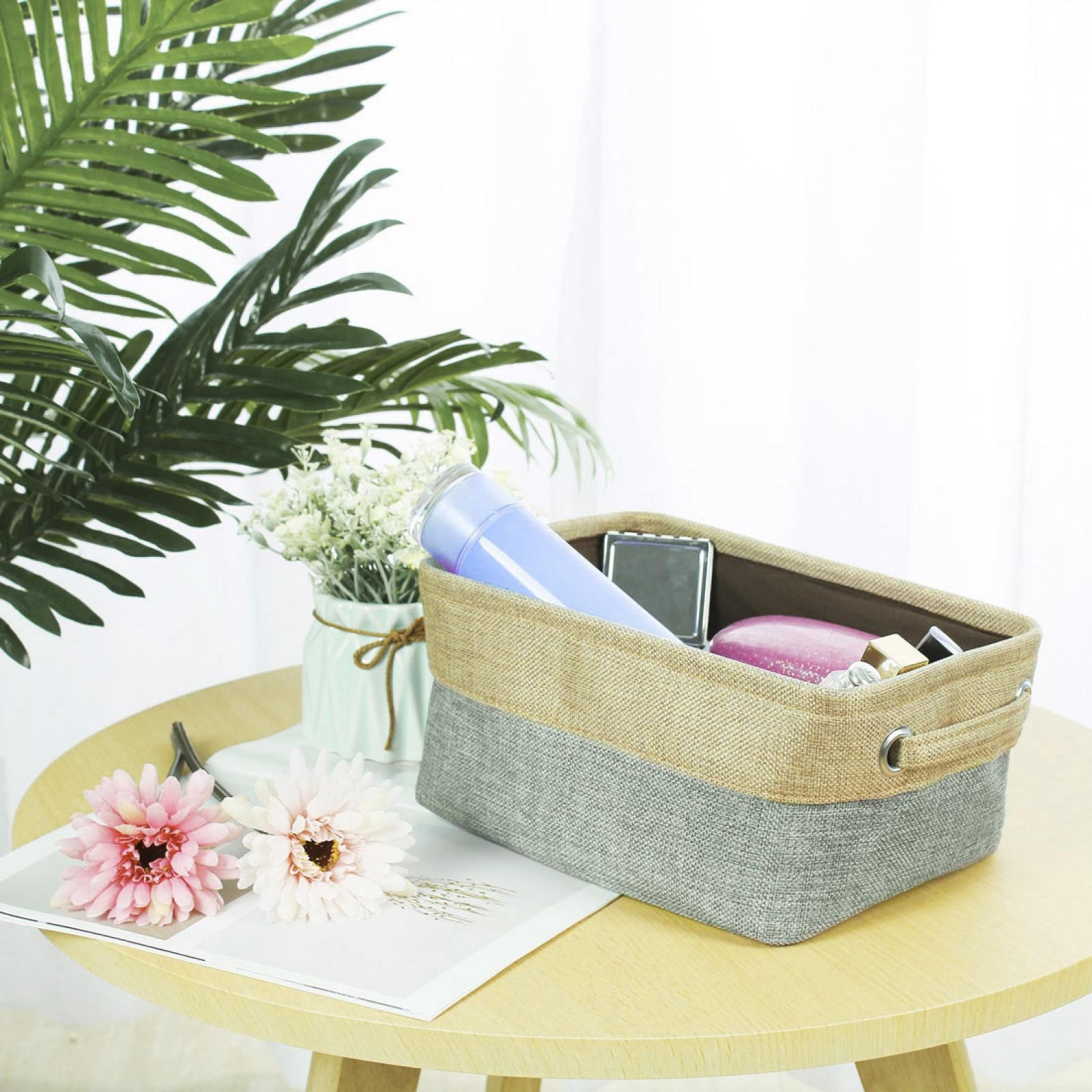 Storage Bin Basket Closet Towel Laundry Box Container Gray S Size