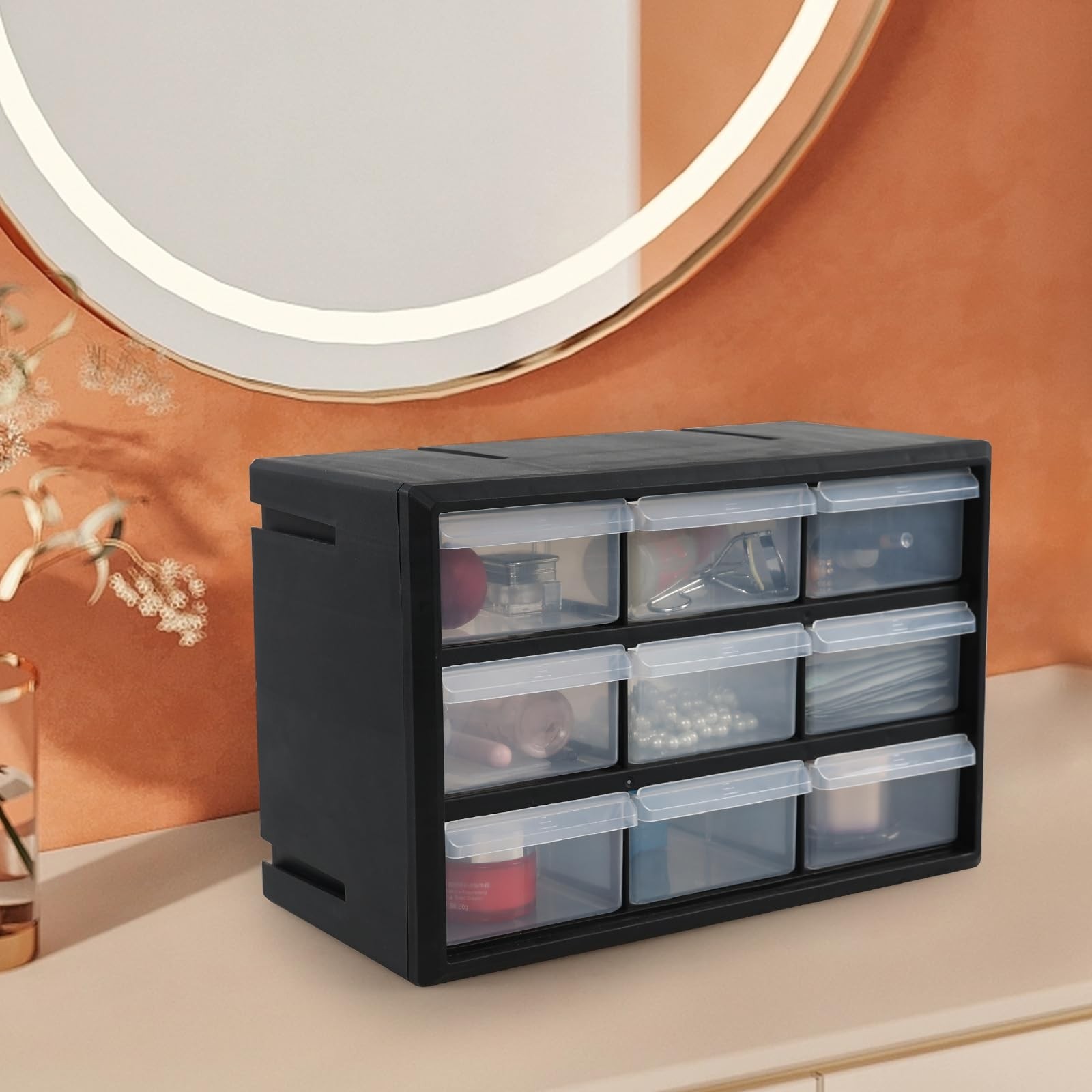 9-Drawer Plastic Storage Cabinet – Wall Mountable Organizer for Crafts & Hardwar