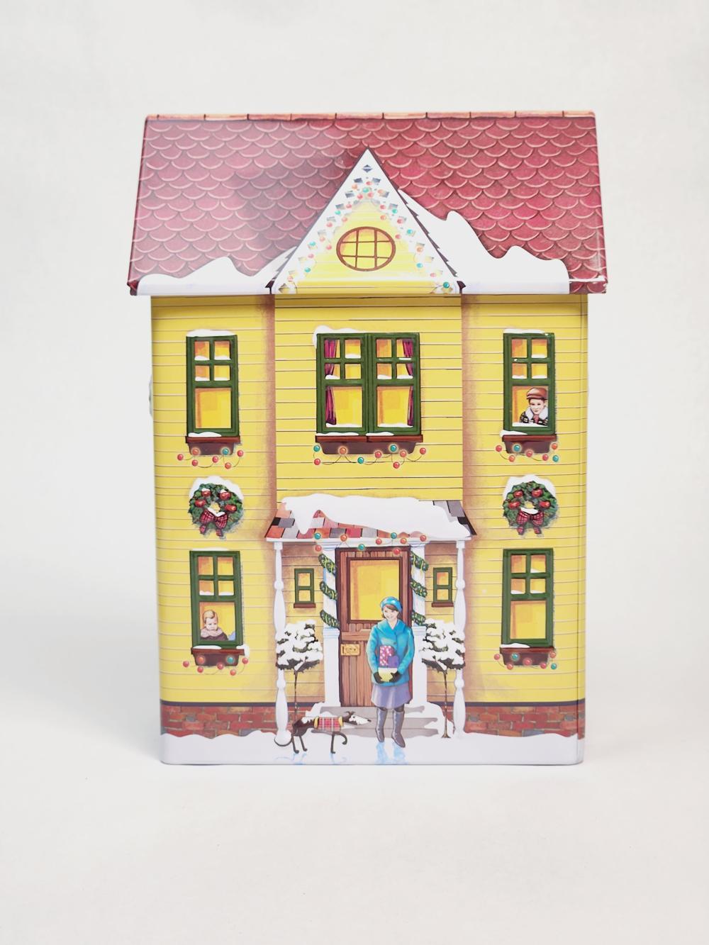 Happy London Yellow Village House Tin Box – 9 in, Multicolor