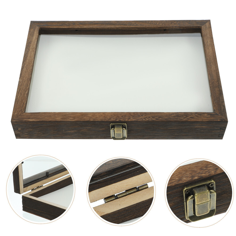 1 Set Wooden Display Box Specimen Box Butterflies Specimen Display Box with Mat