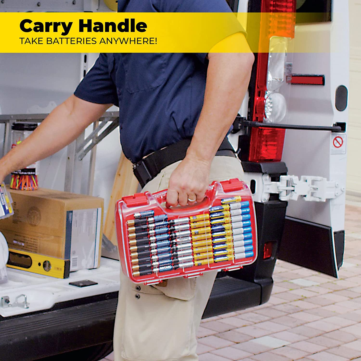 Battery Daddy Storage & Organizer Case W/Tester, Stores & Protects up to 180 Bat
