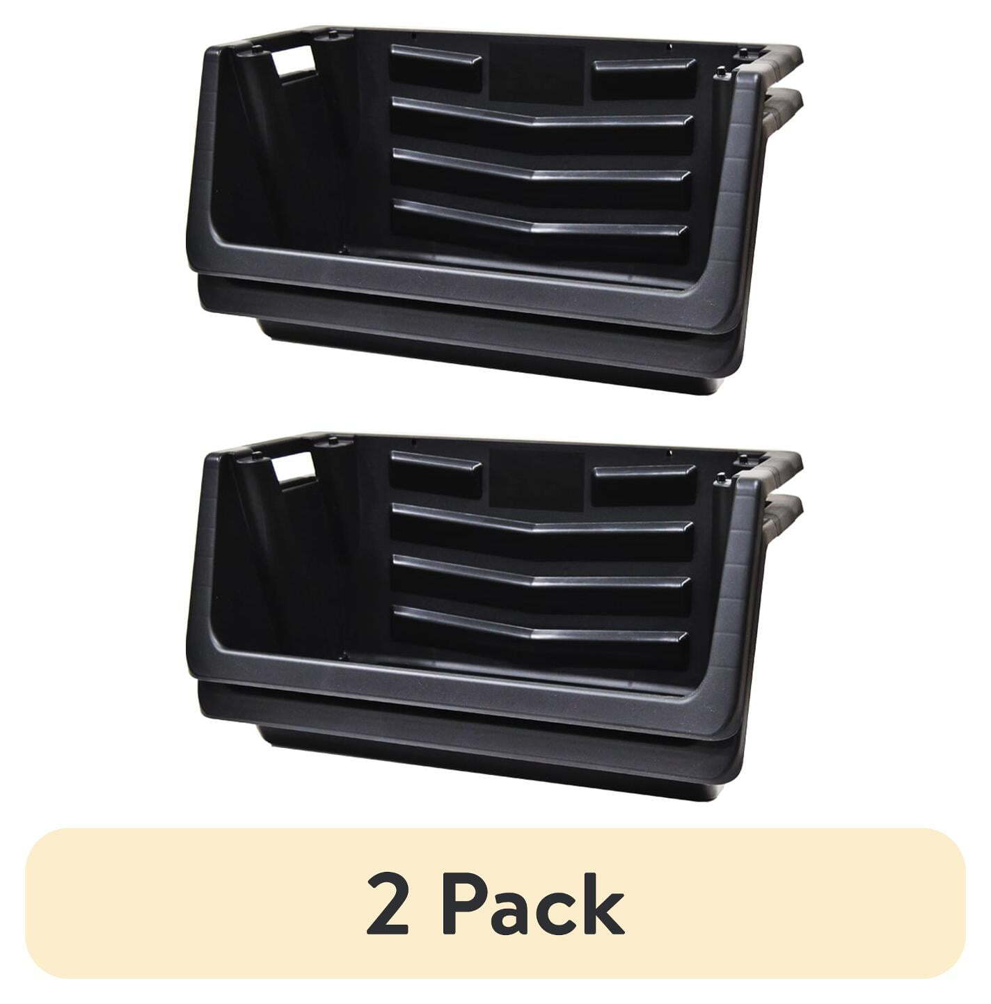 Heavy Duty Nesting Plastic Stack Bin, Black