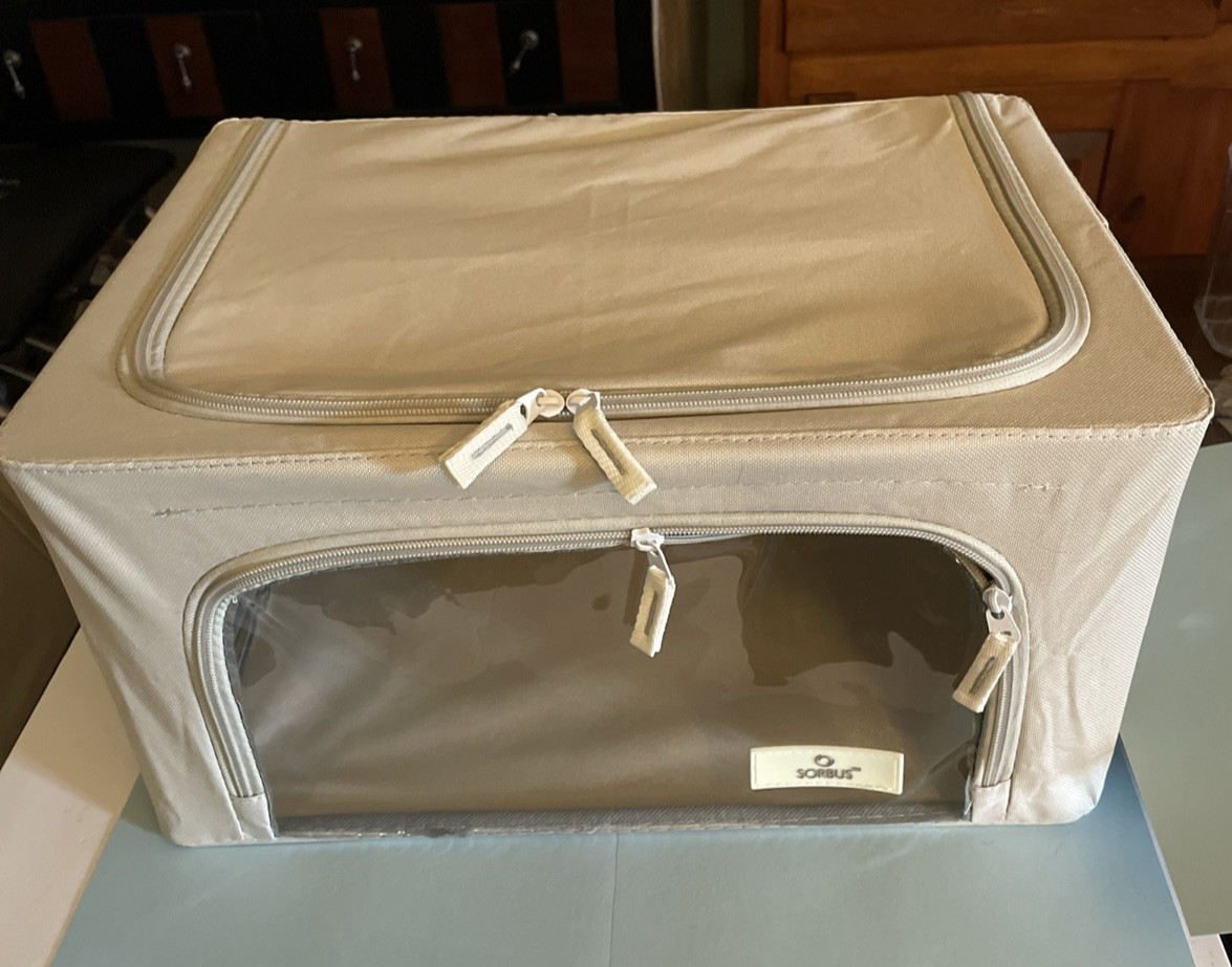 Two Collapsible Storage Scobus Containers 16&Prime; X 12&Prime; X 8&Prime;. Canvas with metal fram