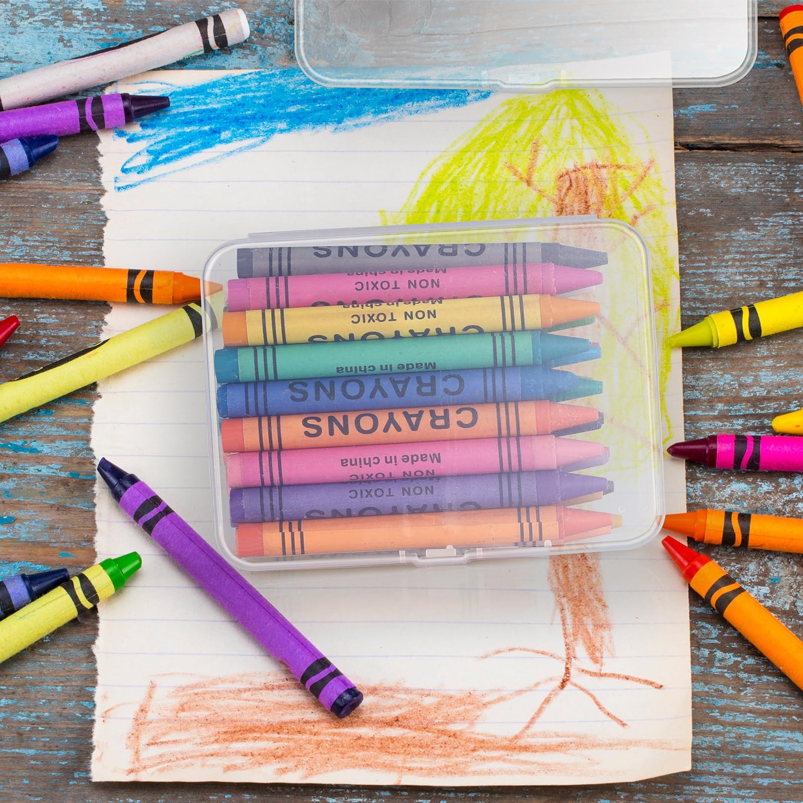 Dcocdeely 25 Pcs Plastic Crayon Box, Mini Plastic Storage Containers with Lid