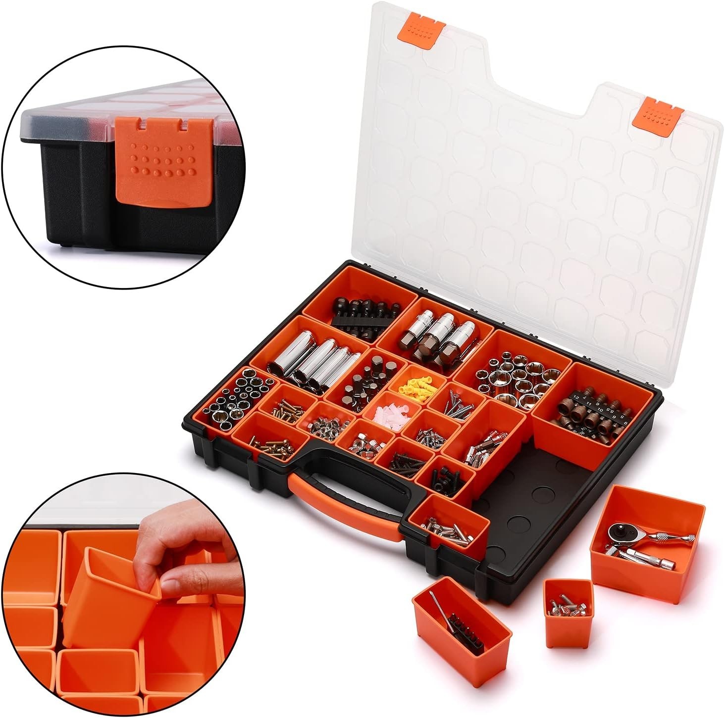 Multi-Purpose Red Tool Organizer Box Set – 44 Compartments for Crafts & Hobbies