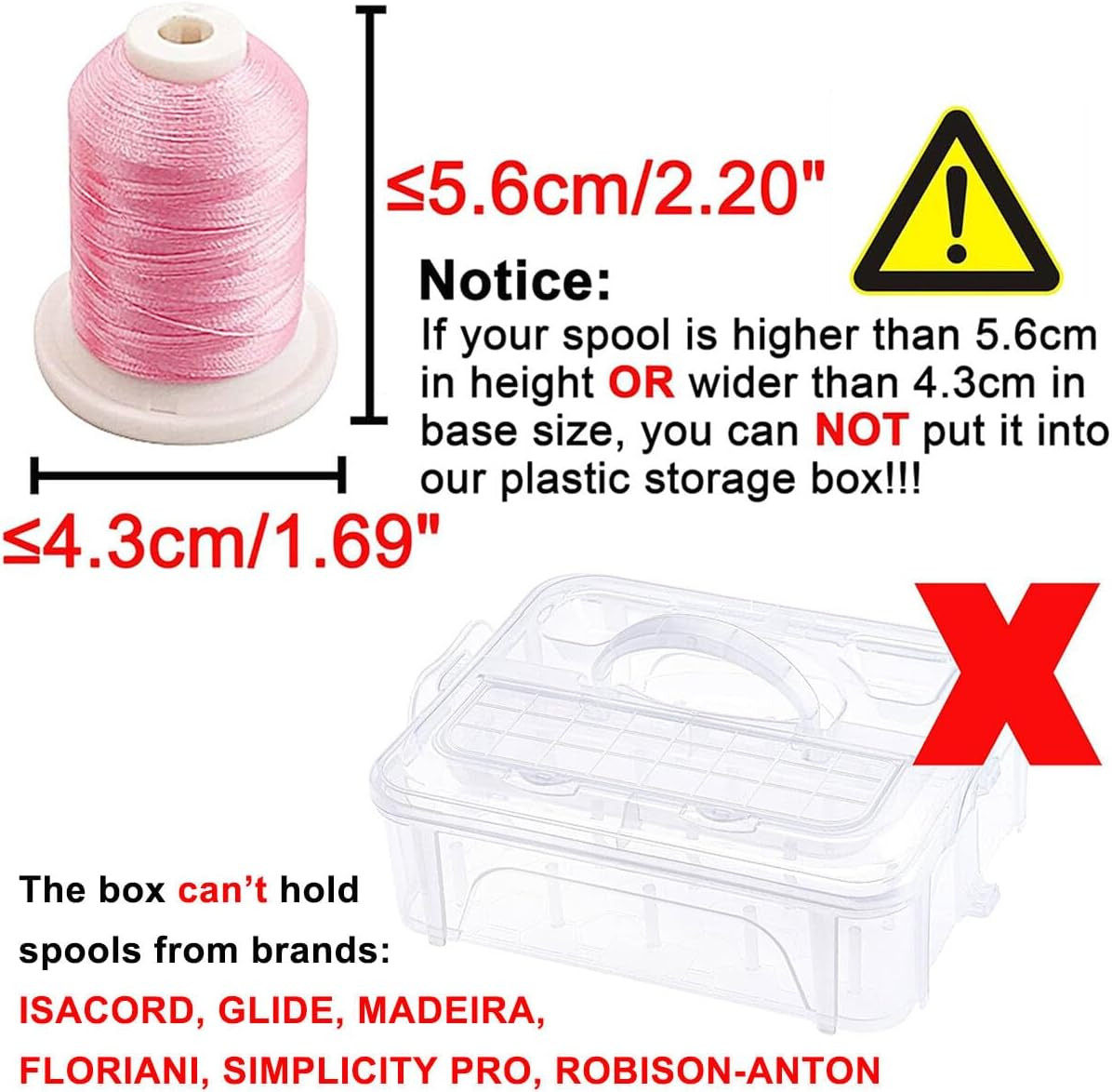 4 Layer Stackable Clear Storage Box Organizer | Holding 80 Spools, to Store Home