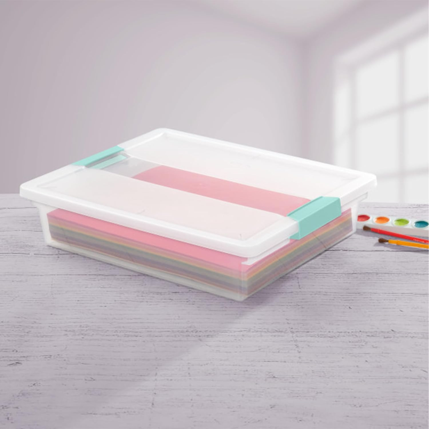 Clip Box, Stackable Small Storage Bin with Latching Lid, Plastic Container to Or