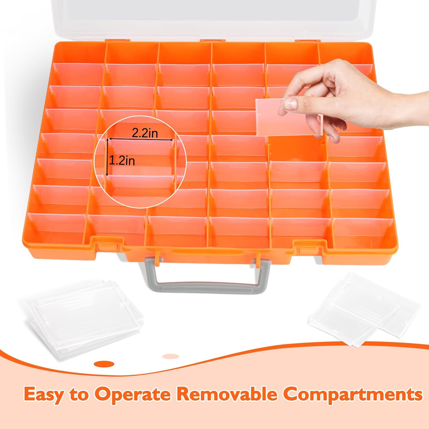 48 Grids Large Plastic Organizer Box with Adjustable Dividers, Beads Storage Con