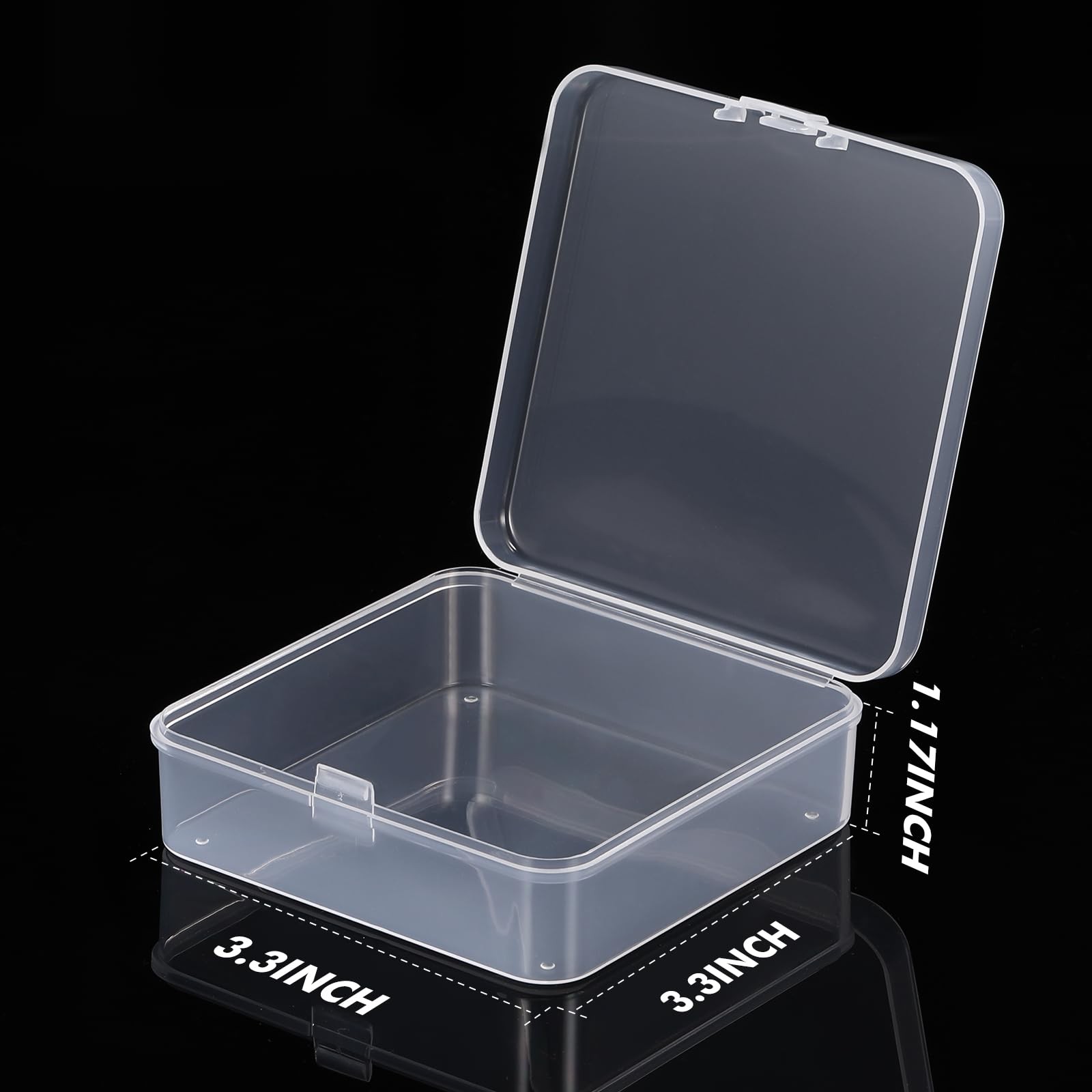 18 Pieces Mini Plastic Clear Beads Storage Containers Box for Collecting Smal…