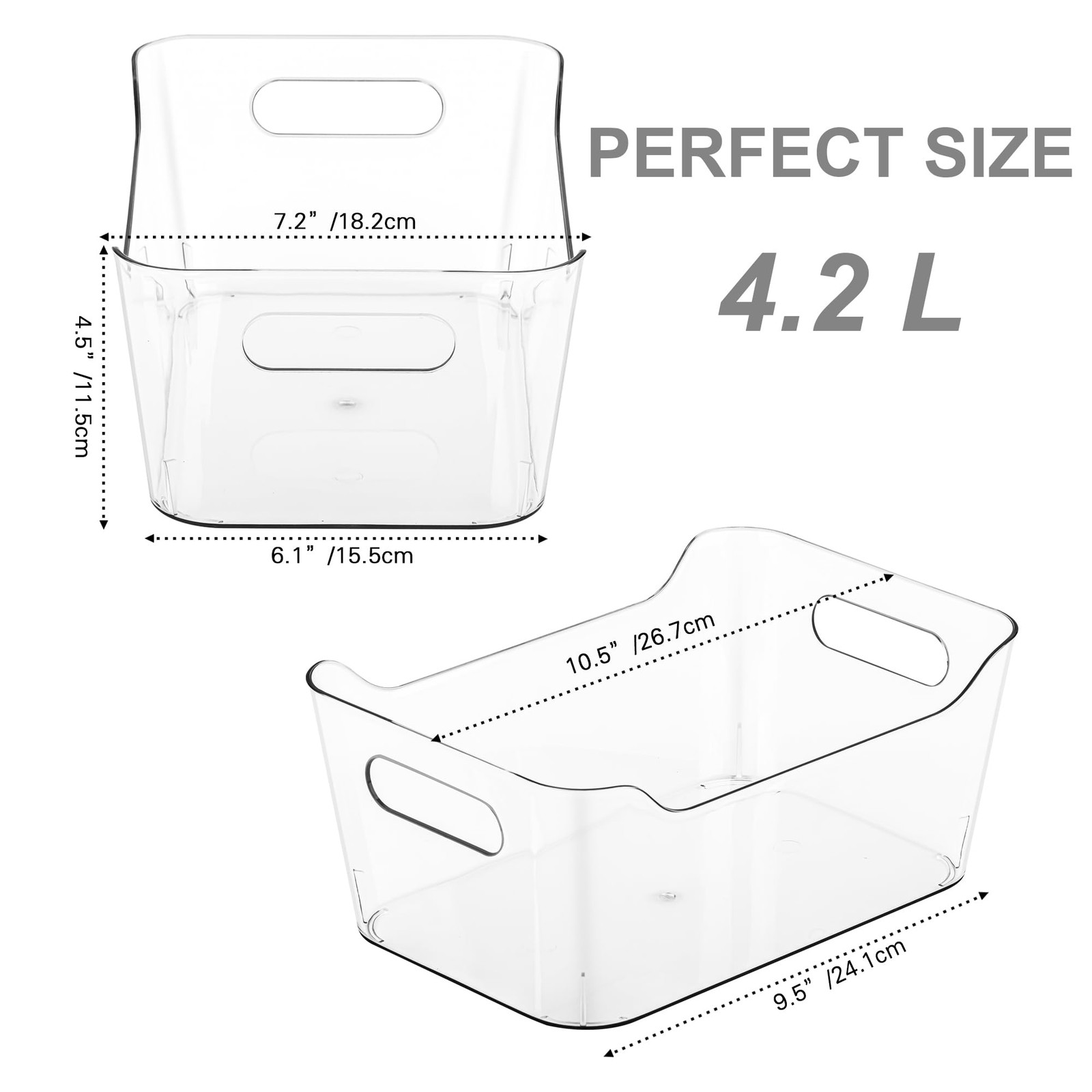 Tiawudi 12 Pack Plastic Storage Bins Clear Organizer