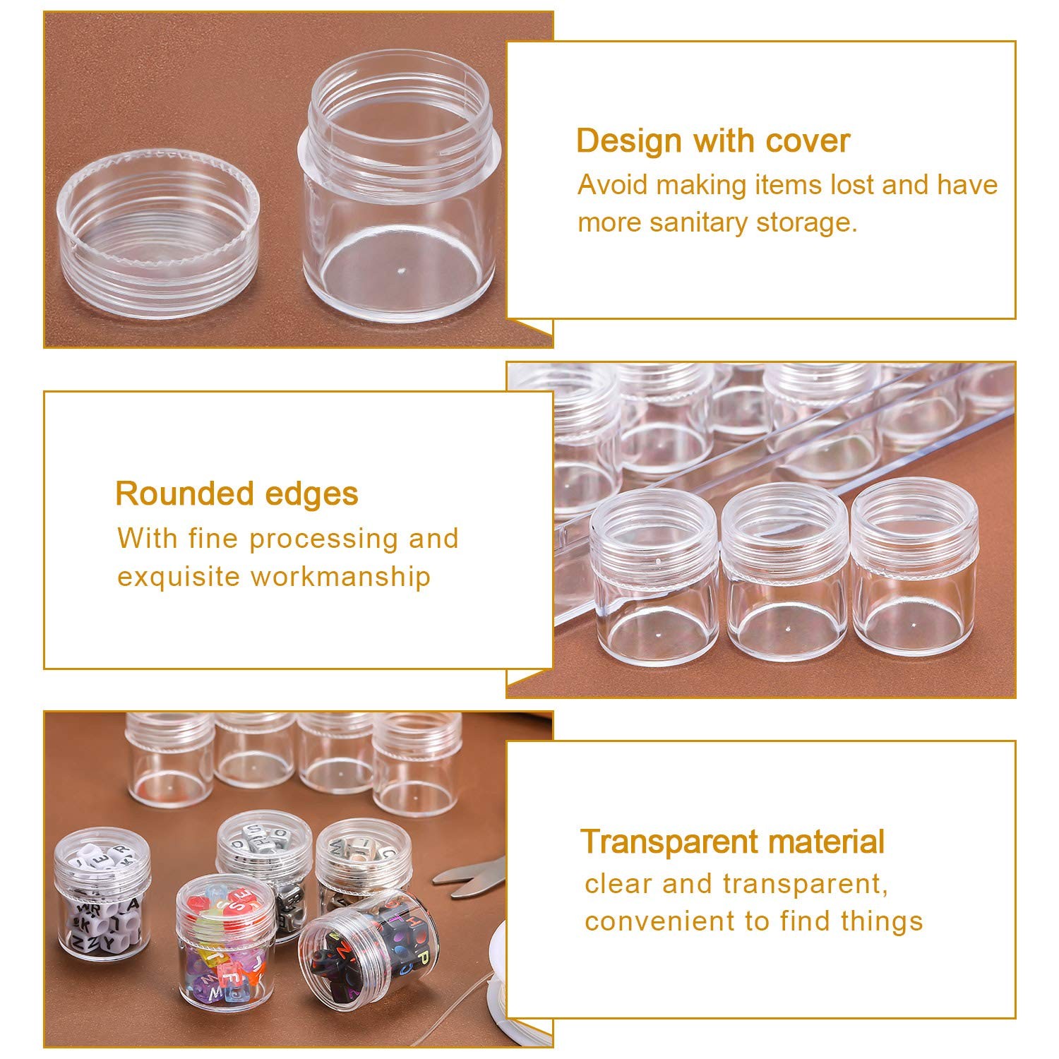 30 Grids Bead Organizer Bead Containers Diamond Art Painting Storage with Lid…