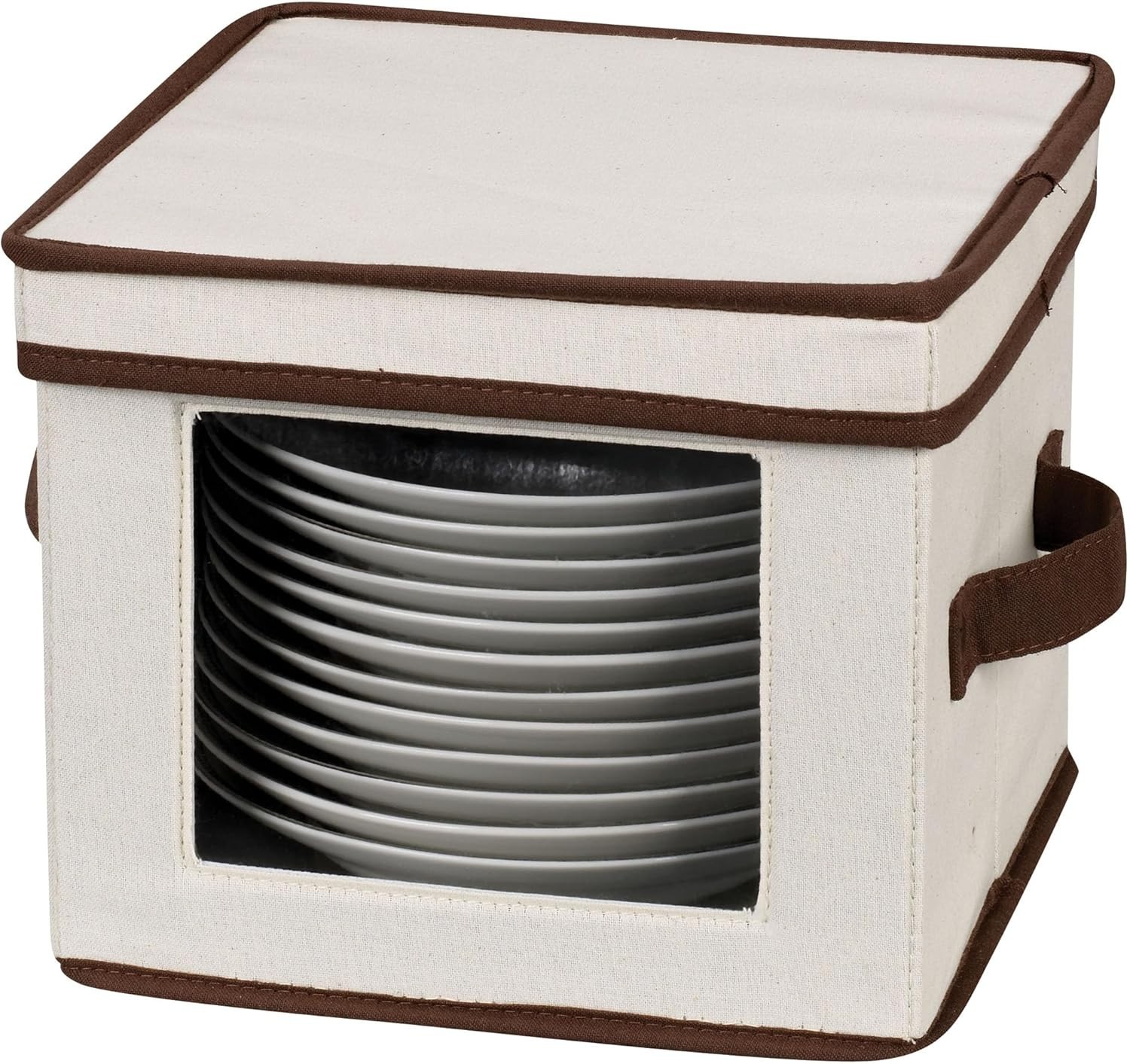 Durable Hard-Sided Storage Box for 12 Desserts Plates/Bowls, Felt Cushions