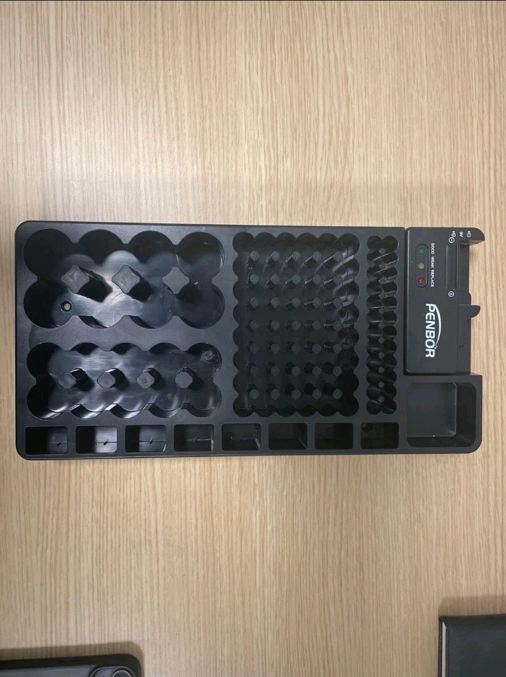PENBOR Plastic Battery Storage Case, Tray Organizer & Tester