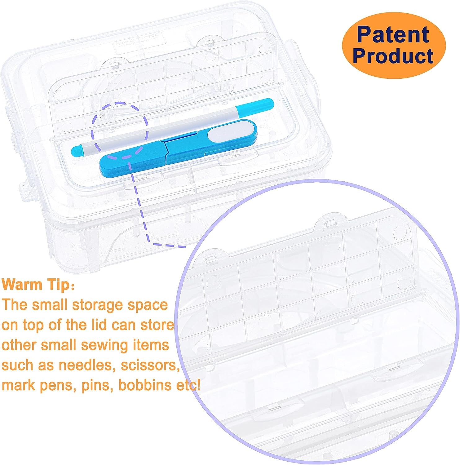 4 Layer Stackable Clear Storage Box Organizer | Holding 80 Spools, to Store H…
