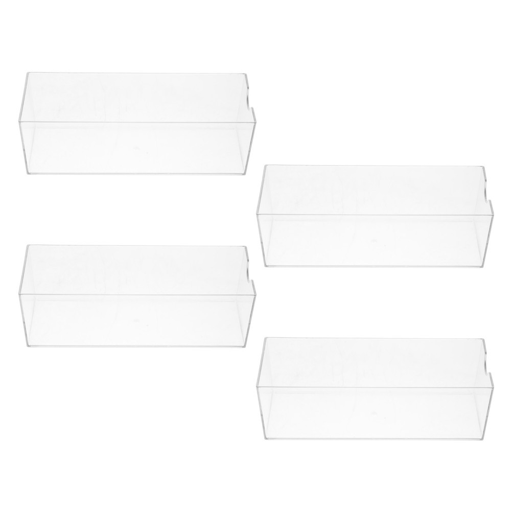4Pcs Transparent Desk Storage Organizer Box Multifunctional Plastic Pen Holder