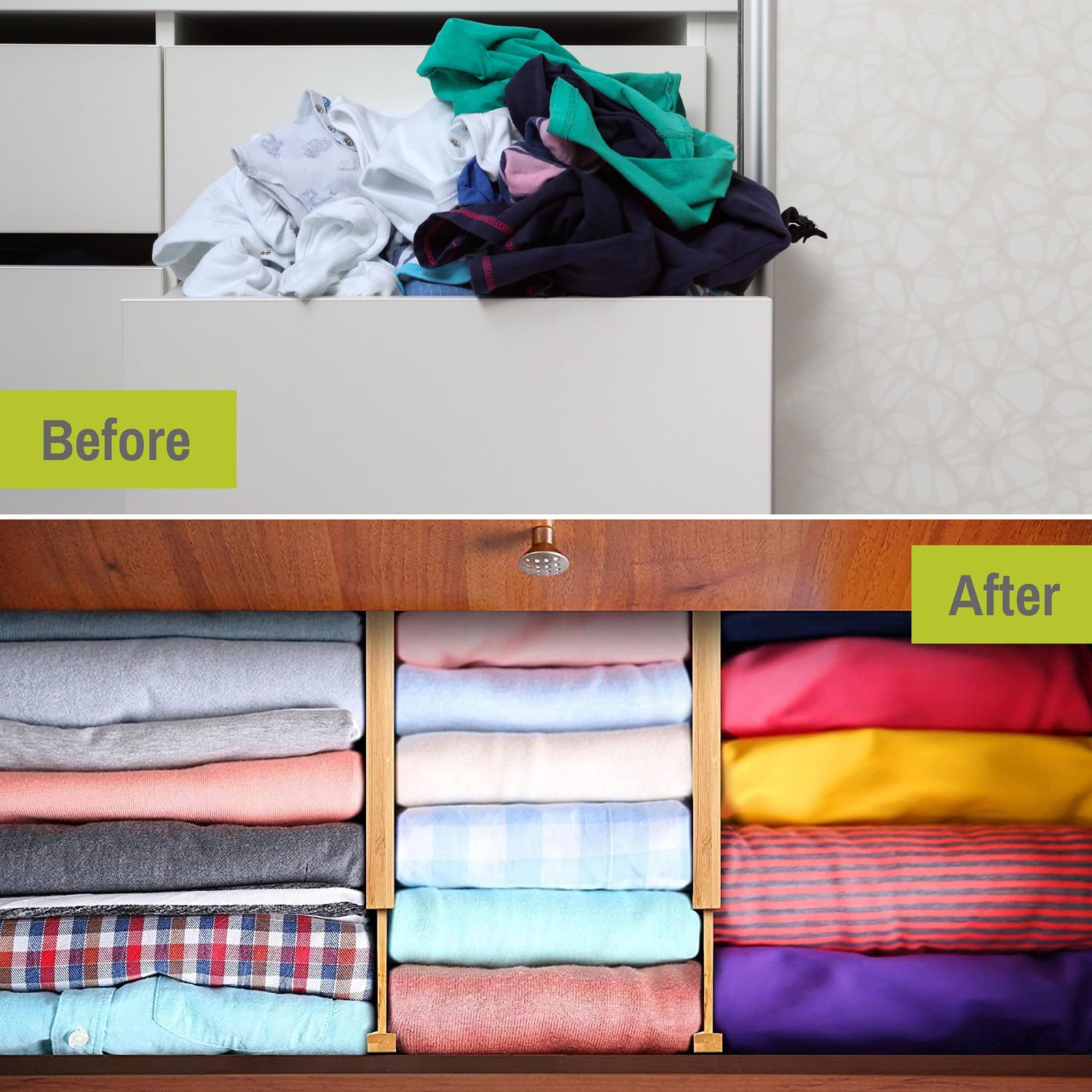 Homemaid Living Drawer Organizer Adjustable and Expandable – Ideal Drawer Div…
