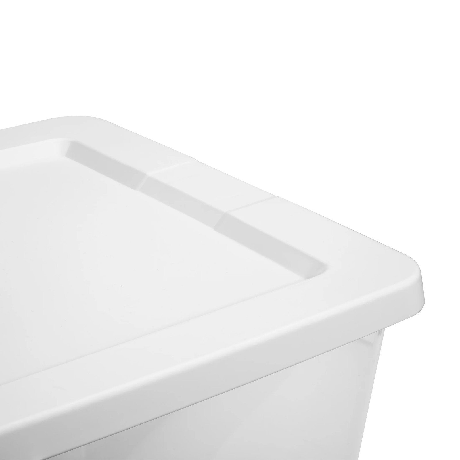 58 Quart Medium Storage Bin, Clear Plastic Storage Container with Snap-On Lid