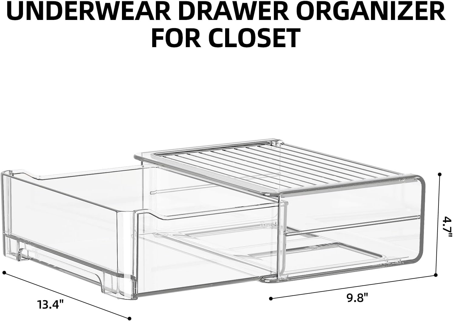 Stackable Clear Bra Organizer for Closet – Versatile Drawer Storage Solution